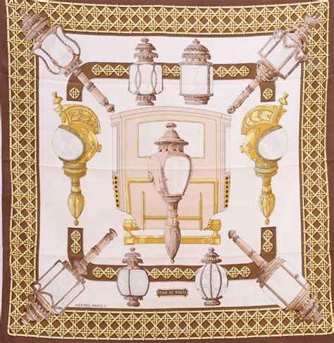 Vintage Hermes Silk Scarf Feux De Route Rare 1971 